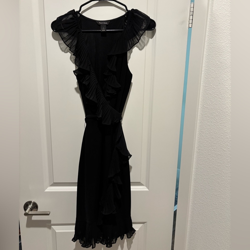 NWOT - White House Black Market Ruffle Wrap Dress